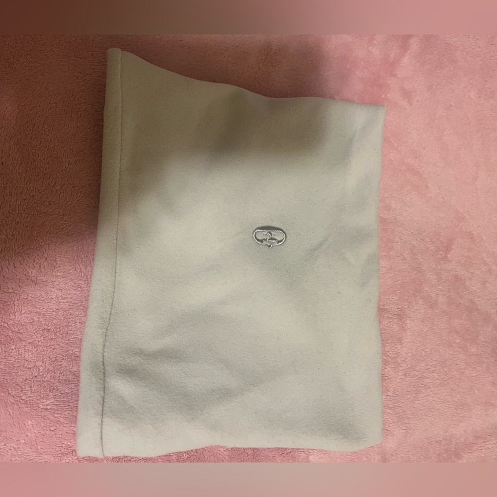 White Fleece neck warmer with Subtle Logo